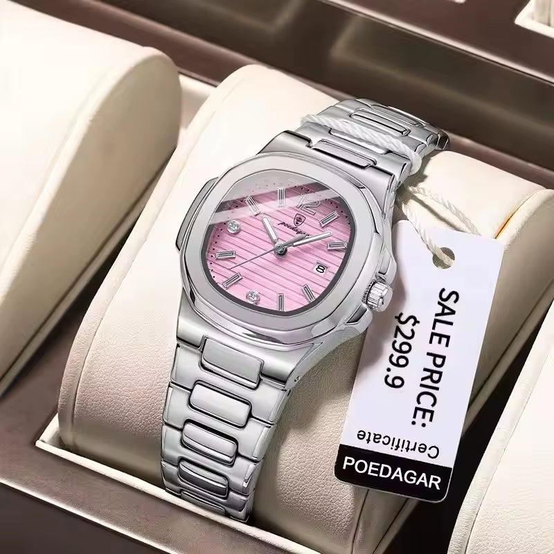 POEDAGAR 708 Japan Quartz Watches Luminous 30M Waterproof Luxury Watch Woman Fashion Ladies Date Womens Clock Female Clock Reloj